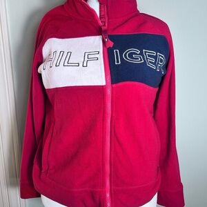 Tommy Hilfiger Sport Red White Blue Full Zip Fleece Jacket Women’s L